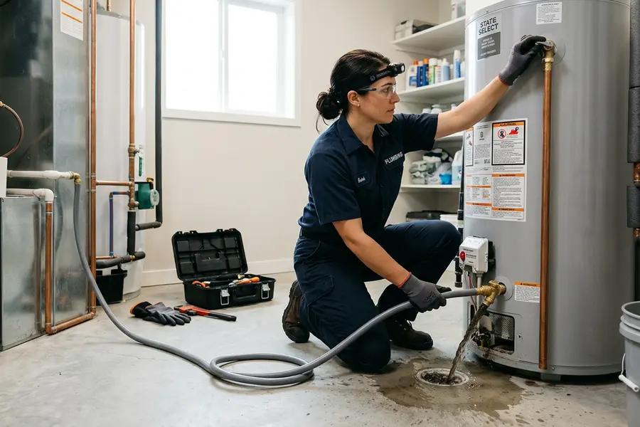 Water Heater Jockey specialist repairing a water heater in Mechanicville